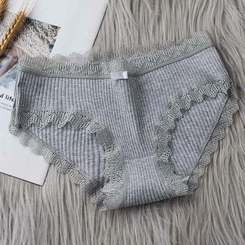 Bottom Breathable Comfortable Briefs lace New Women's Mid-Waist Underwear - Image 3 of 4