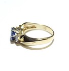 14k yellow gold .30ct SI1 H diamond sapphire gemstone ring 4.1g ladies 5.5 — photo 4