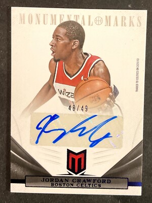 2012-13 Panini Momentum Monumental Marks 48/49 Jordan Crawford #58 Auto