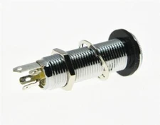 KAISH Stereo Copper Guitar Barrel Jack Cylinder Input/Output Jacks 4 Pins Chrome