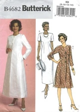 Butterick B4682 Sheath Dress & Lined Duster in 2 Lengths Sz 8-14 UNCUT Pattern