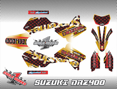 Gold Suprme Graphics Kit fits Suzuki DRZ400SM Drz400s drz400 Supermoto DRZ 400