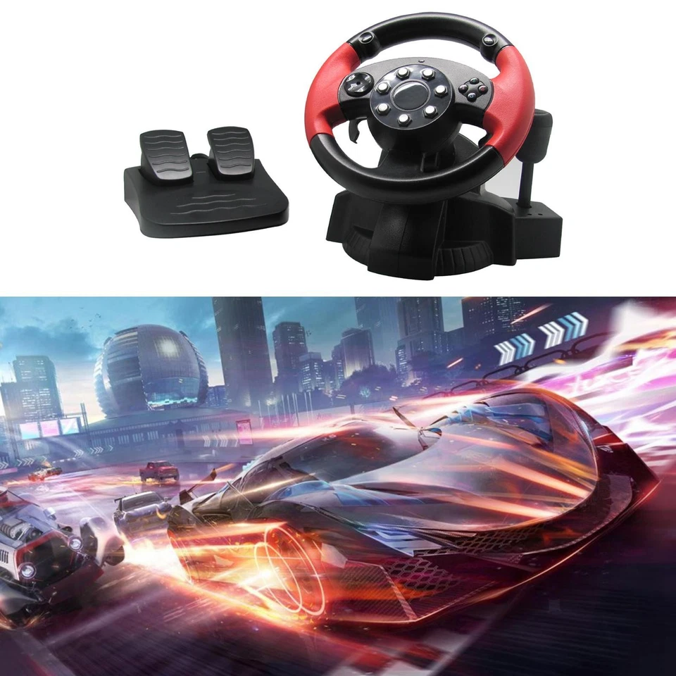 Car Racing Simulator Vibration Driving Steering Wheel & Pedals For PS3/PS2 - Image 4 of 4
