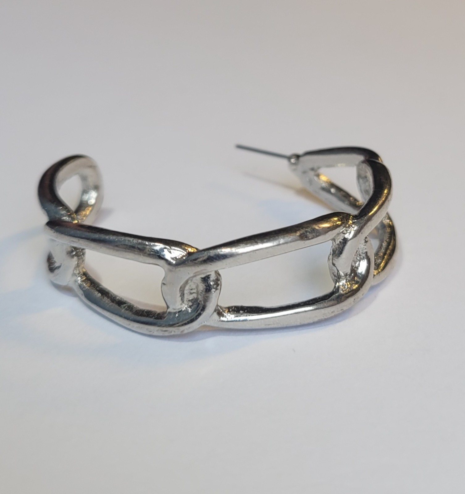 Vintage Silver Plated Interlocking Chain Link Lar… - image 3