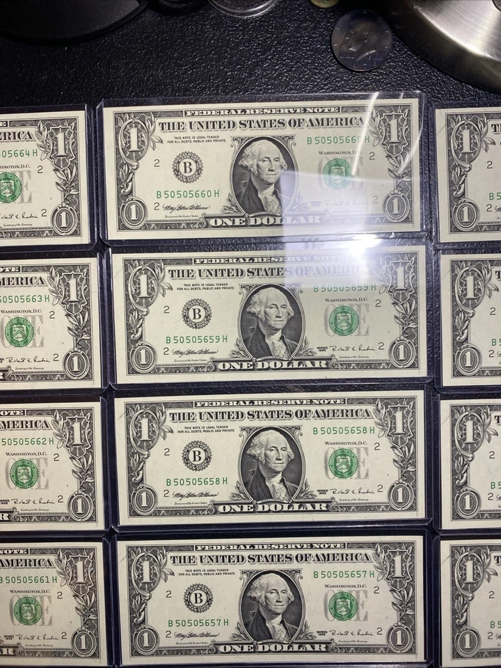 💎SUPER RARE Lot of 12 Consecutive UNC WEB Notes 1995 $1 FR NOTES - Image 3 of 4