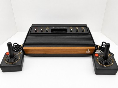 Atari 2600 Video Computer System Woodgrain Console Bundle Tested Works