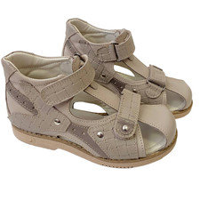 Orthopedic Girl&rsquo;s Sandals | Size EU 30 / US 13 | Beige Toddler Shoes