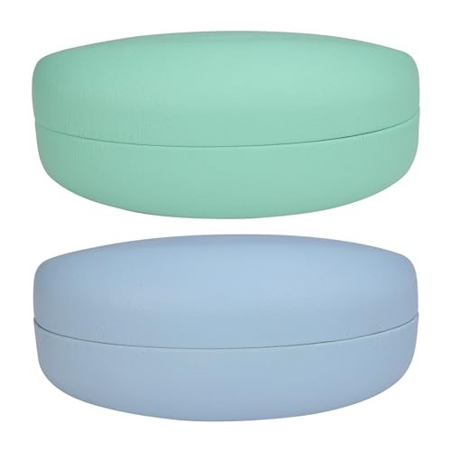 Sunglasses Case Hard Shell,2 Pack Large Eyeglasses Cases Protective Green+blue