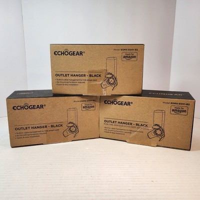 3 Pack Echogear Echo Dot 4th Gen Outlet Hanger Mount Stand Black NIB