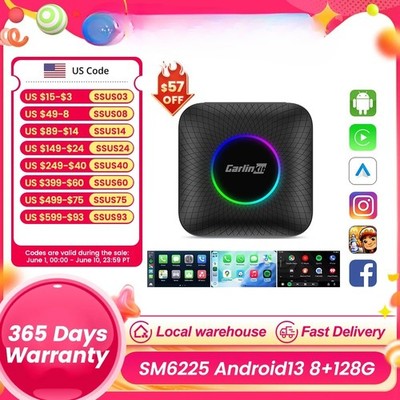 CarlinKit CarPlay SM6225 Octa-Core 8GB+128GB Smart Android TV Box