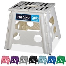 Folding Step Stool, 13 Inch - The Anti-Skid Step Stool is Sturdy to Support
