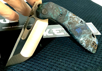 Ketuo Blue/Green Yakuza 154CM Steel (KETM0101) Knife
