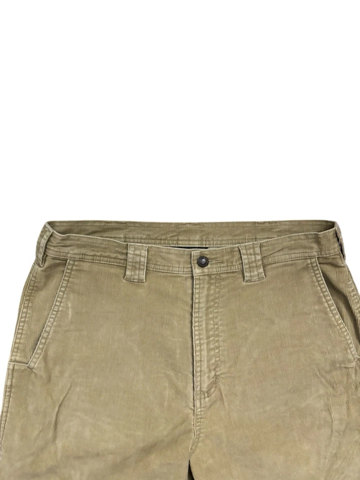 Calça ExOfficio Masculina 32x32 Bege Bronzeado Cordão Fino Calça Carpinteiro Roupa de Trabalho Reta - Imagem 4 de 4