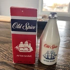 NEW 1980 FULL Old Spice After Shave Shulton Milk Glass Bottle Full 4 1/4 oz VTG