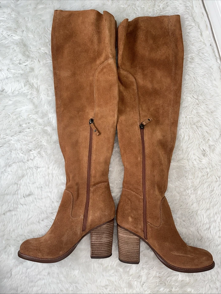 KELSI DAGGER BROOKLYN KDB Logan Camel Over The Knee Boots Suede Leather Size 9 - Image 3 of 4