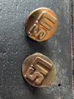 U.S. Army Military Uniform Vintage Two (2) Lapel Pinbacks Vietnam Era Brass 1”
