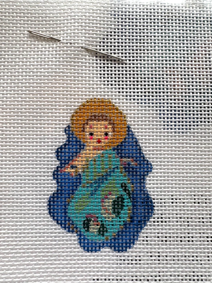 Juego de Belén Kelly Clark 11 Piezas Lona Punta de Aguja Pintado a Mano/Hilos/Guía Foto 3 de 4