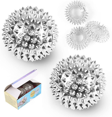 2 Stücke Magnetic Acupressure Balls &3 Stücke Massageringe Für Finger Igelball M