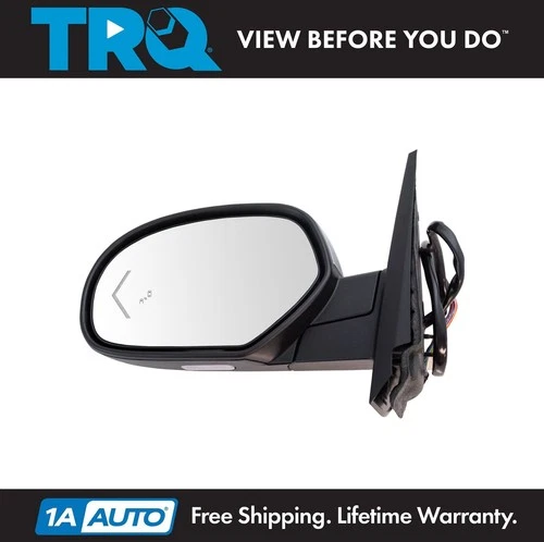 TRQ Mirror Power Folding Heated Signal Memory Blind Spot Puddle Chrome LH for GM