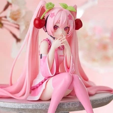 Hatsune Miku Anime figure Pink dress model action toy Cherry pink cherry blossom