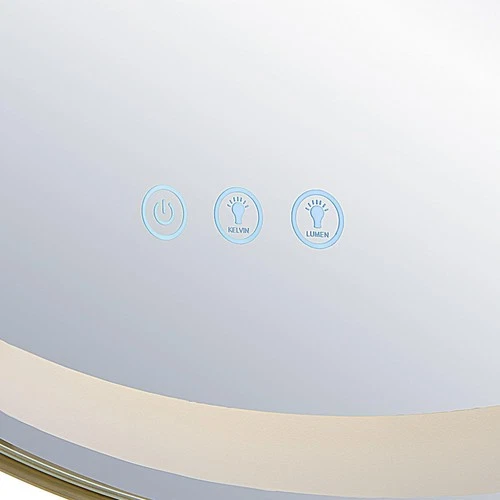 Uttermost 09947 Crofton 32 X 32 inch Plated Brushed Brass LED Lighted Mirror - Picture 3 of 11