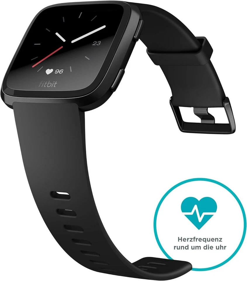 Fitbit Versa Limited Edition schwarz + zusätzlich graues Armband NEU - Bild 3 von 3