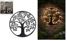 40cm Metal Deluxe Wall Mount Tree of Life Solar Light Garden Outdoor 