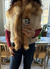 Real Fox Fur Scarf Stole Shawl Wrap Women Winter Cape Stole for Wedding