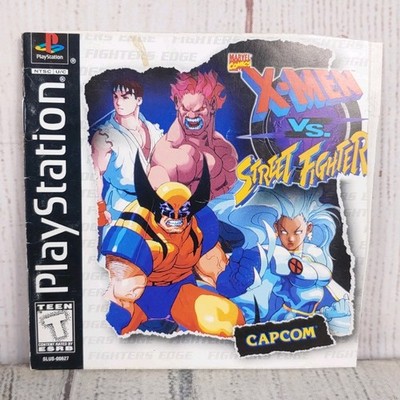 DAMAGED MANUAL / COVER ONLY - X-men vs Street Fighter (Sony PlayStation 1, PS1)