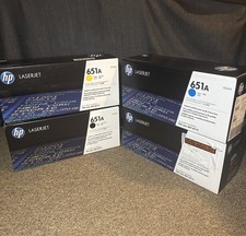 Set OF 4 HP 651A Genuine Toner Print Cartridge CE340A CE341A CE342A CE343A CMYK