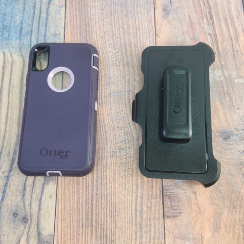 Otterbox Defender Fits iPhone X Xs Purple Nebula Screenless Case w Belt Clip NOS - 第 3/10 張圖片