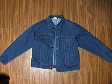 Vintage Big Mac Trucker Jacket Mens Blue Denim Dark Wash 90s - Size 48-50L