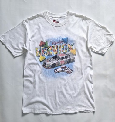 Vintage NASCAR Kevin Harvick T-Shirt M weiß 00s Hershey Kissables Chase Carey