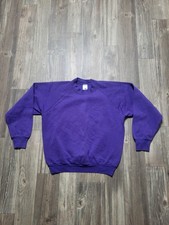 Vintage Fruit of the Loom Sweatshirt Womens Medium Purple Crewneck Made USA 90s