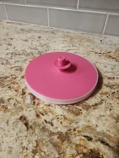 VINTAGE TUPPERWARE #1417 PINK & SHEER REPLACEMENT PUSH BUTTON LID FITS #1416