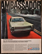 1967 AMC Ambassador 990 4-door Red Carpet Ride Full Page Automotive Print Ad