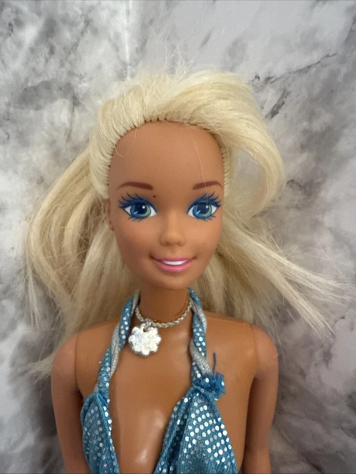 Barbie de playa brillante vintage 1995 muñeca traje de baño azul Mattel Foto 2 de 4