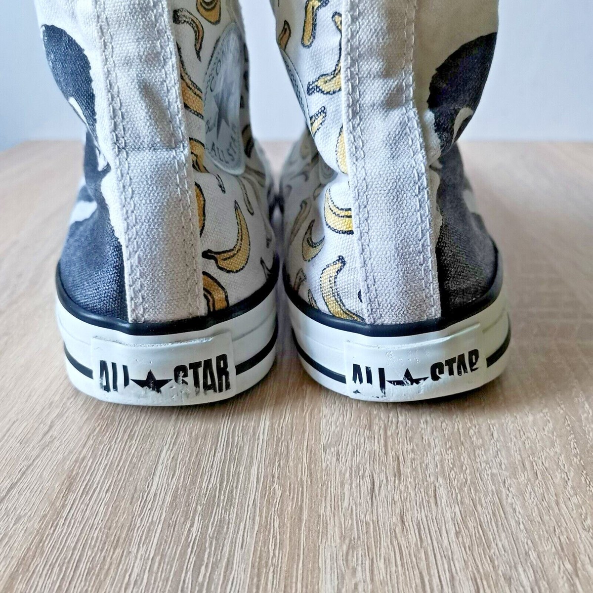 Unisex Converse Banksy The Thinker Monkey-Bananas Design Canvas HiTop Size 7M 9W Banksy Thinker Monkey Bananas Desing Canvas Hi-Top Converse  main image 3