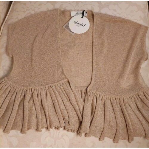 NEW! Blugirl By Blumarine Gold Knit Shrug/Vest, Made In Italy. US Size S $408