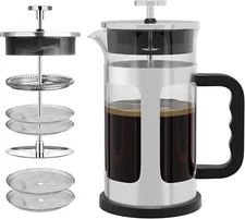 French Coffee Press 36 Oz ,Coffee Or Tea Maker with 4 Filters,Stainless Steel