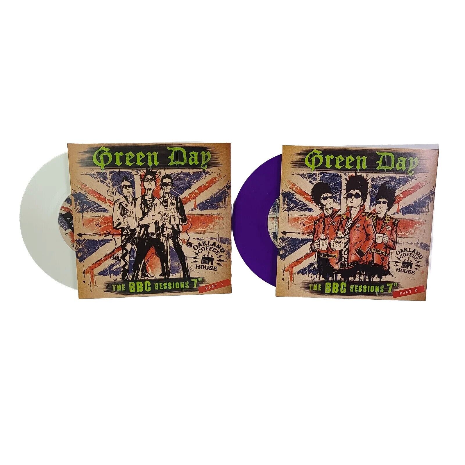 Green Day BBC Sessions 45rpm 1 and 2 Colored Vinyl 7" White and Purple