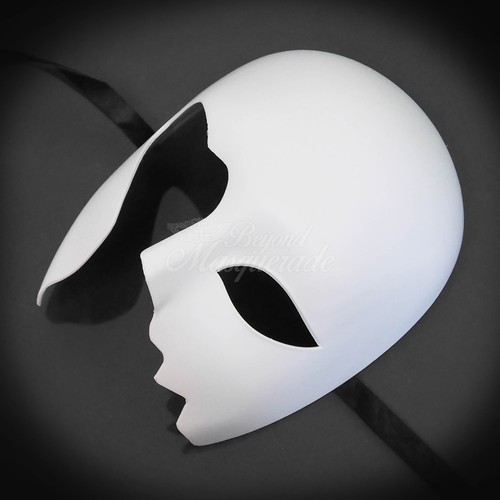 Unpainted White Blank Masquerade Mask Cosplay Costume Party DIY Mask - Picture 4 of 4