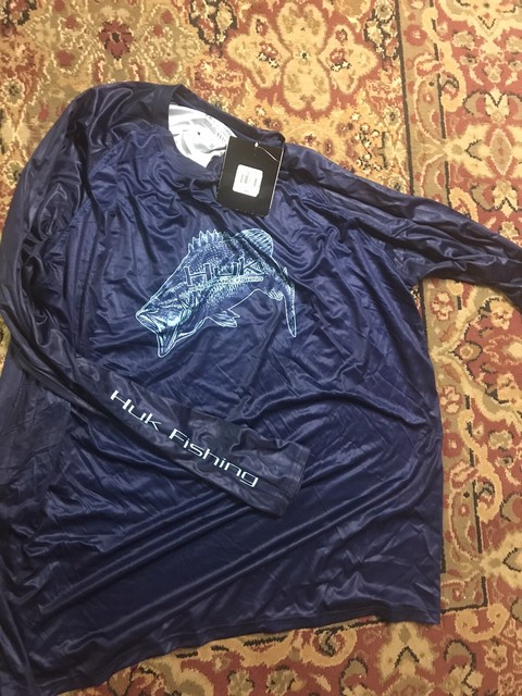 Huk Performance Fishing Black Icon Shirt Sz L NEW NWT