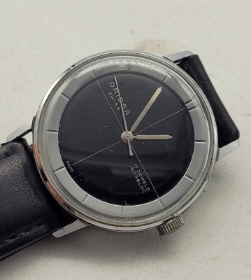 VINTAGE ORIOSA BLACK DIAL HANDAUFZUG HERREN UHR / V061