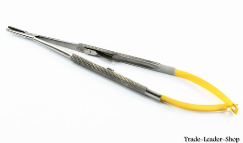 Castroviejo Needle Holder 18 cm straight with lock TC gold suture surgical NATRA - Picture 3 of 7