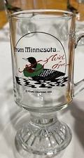 FROM MINNESOTA WITH LOVE LOON GLASS FOOTED MUG 1988 LOT 4 (RL 36027)
