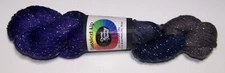4 oz Done Roving GUSSIED UP Hand Painted dk Yarn MIDNIGHT SKY w METALLIC