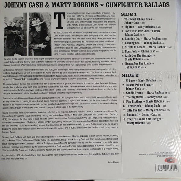 JOHNNY CASH & MARTY ROBBINS - Gunfighter Ballads--Vinyl LP-Brand New/Still se... - Image 2 of 2