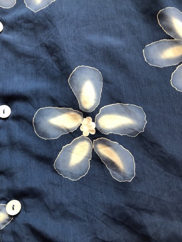 PH B NYC Button Up Shirt Blue Floral Size XL Men Short Sleeve - Picture 2 of 10