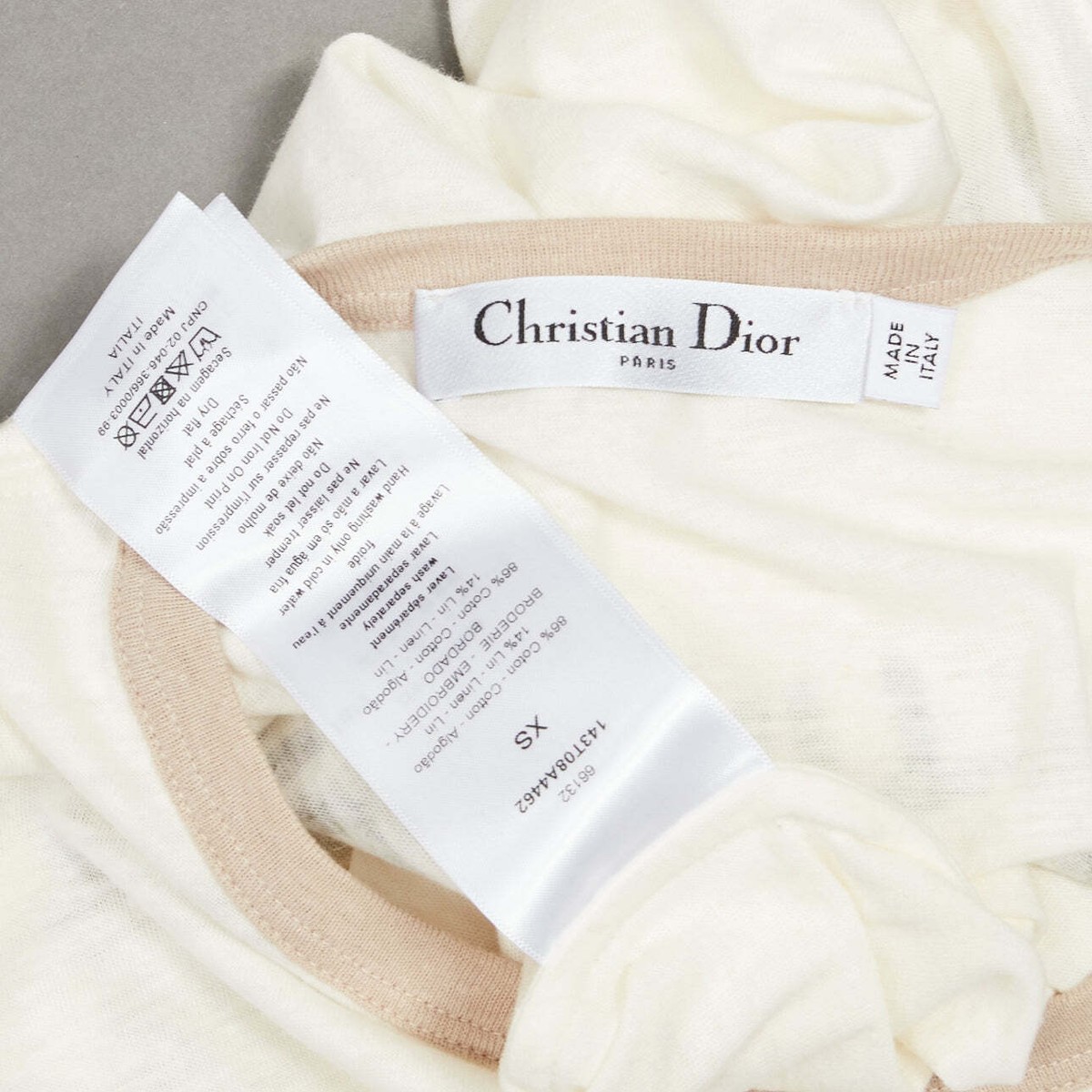 トップス Christian Dior Princess And Dragon CHRISTIAN DIOR Princess and Dragon green cream beige foil